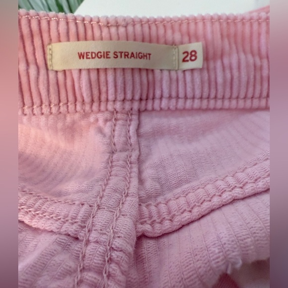 Levi’s High Rise Wedgie Straight Pink Corduroy Pant 28x28 PINKKKK - Picture 8 of 8